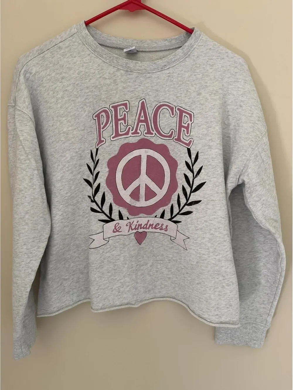 Old Navy Cropped Sweatshirt XL/XS/S Peace & Kindness